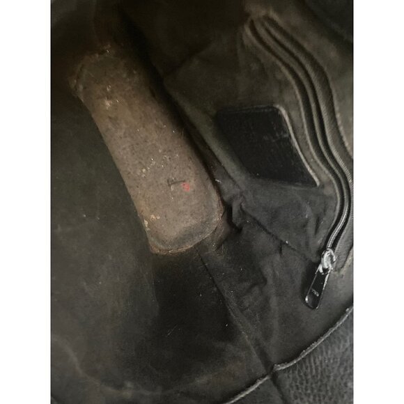 Brighton Black Leather Bucket Purse Bag Braided Handle Snap Close Heart Detail - Picture 6 of 8